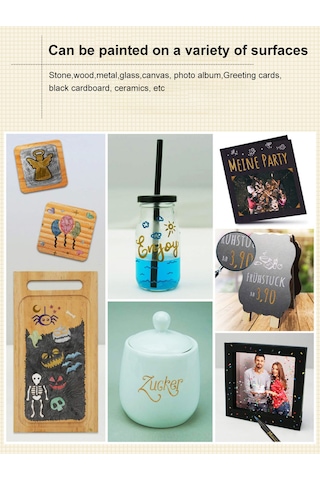 Wezone 10 Renkli Metalik Sulu Boya Kalemi - Yumuşak Uç, 2 Mm Çizgi Genişliği, Dıy Albüm Ve Dekorasyon İçin Set Gümüş