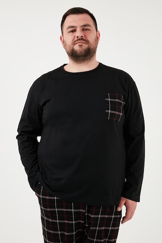 Buratti Pamuklu Regular Fit Büyük Beden Erkek Pijama Takımı 6572001B Siyah