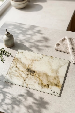Snippy Marble - Cam Kesme Tahtası Cam Kesim Panosu Dekoratf Cam Kesim Tablası 29 X 34 Cm Çok Renkli