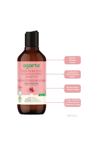 Agarta Renk Koruyucu ve Canlandırıcı Doğal Şampuan 400 ML