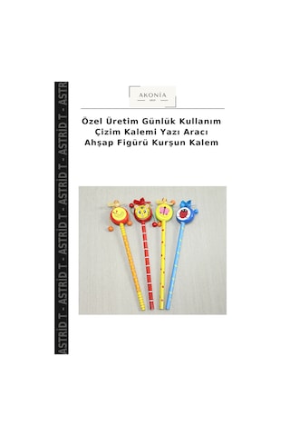 Özel Üretim Günlük Kullanım Çizim Kalemi Yazı Aracı Ahşap Figürü Kurşun Kalem Çok Renkli