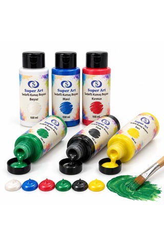 Super Art Sedefli Kumaş Boyası Seti 6x100 Ml Çok Renkli