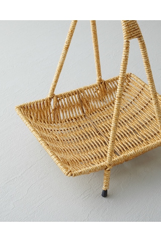 English Home Wicker Plastik Rattan Katlı Servis 23x19x25 Cm Açık Kahverengi Açık Kahverengi