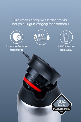 Porsima 2125 Dailyserve Çift Katmanlı Paslanmaz Çelik Termos Çay Termosu Su Termosu 3lt Inox