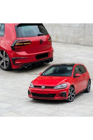 Volkswagen Golf 7 Uyumlu Ön Tampon Sis Izgarası Arka Stop Ve Tampon Çıtası Seti 8 Parça Parlak Siyah