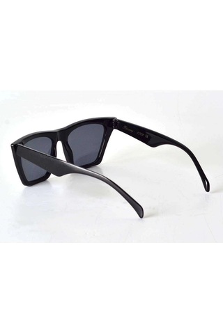 Mat Siyah Çerçeveli Unisex Güneş Gözlüğü - Moda Gözlük Beyaz
