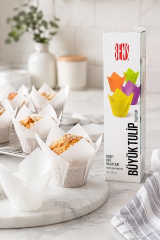 Kademeli Tulip Beyaz Muffin Kapsülü 160/50 Mm 200 Adet