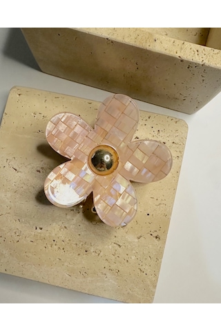 Ceramıc Blossom Kemik Mandal Toka Çok Renkli