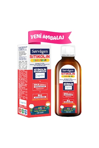 Kids Sıvı Form - Sitikolin Dha Omega 3 Norveç Balık Yağı Ve B12 - 150 Ml
