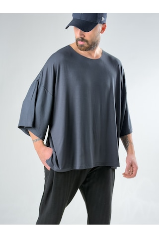 Cocopelli Fakir Kol Antrasit Oversize Viscon T-shirt Coc3027