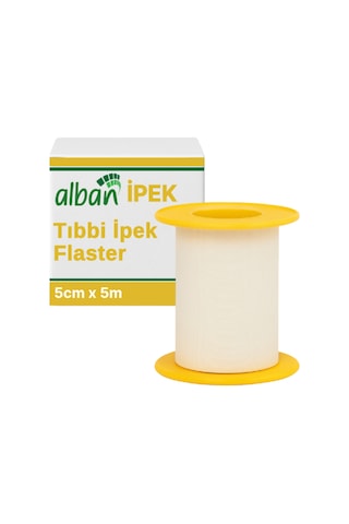 Alban Medikal Sabitleme Flasteri İpek Bant 5 CM x 5 M 10 Kutulu Set