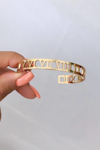 Vip Roma Rakamlı Kelepçe Gold