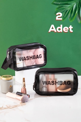 Porsima 3140 2li Şeffaf Seyahat Ve Makyaj Çantası Su Geçirmez Organizer Washbag