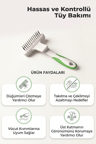 Andis Kıtık Açıcı Kedi Ve Köpek Tüy Altı Tarağı - Dökülen Ve Kürkün İçinde Kalan Tüyleri Toplar