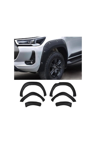 Toyota Hilux 2019 Ve Sonrası Vidalı Model Uyumlu Çamurluk Dodik Seti 6 Parça Abs Mat Siyah