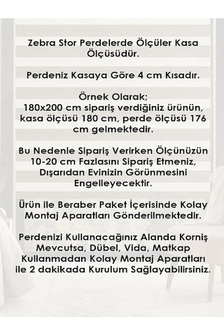 Ithal Kalın Ekru Zebra Stor Güneşlik Perde Eteği Düz Alüminyum Kasa Metal Ayak Ekru
