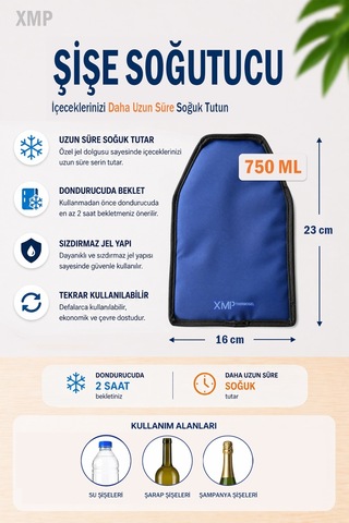 Şarap Şampanya Soğutucu Jel, Termal Şişe Soğutucu, 750 Ml