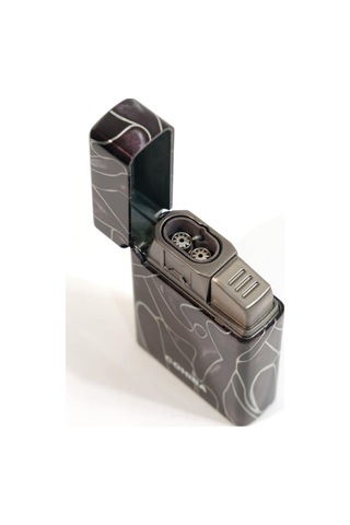 Cohiba Çift Torch Pürmüz Desenli Metal Puro Çakmağı - Tr9626
