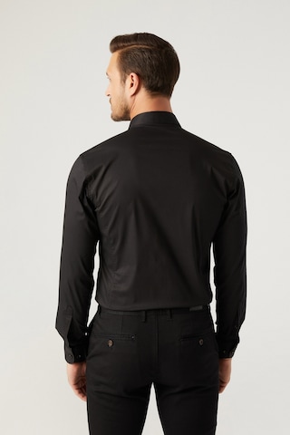 Twn Slim Fit Siyah Düz Gömlek 5ee02ee44288m 001