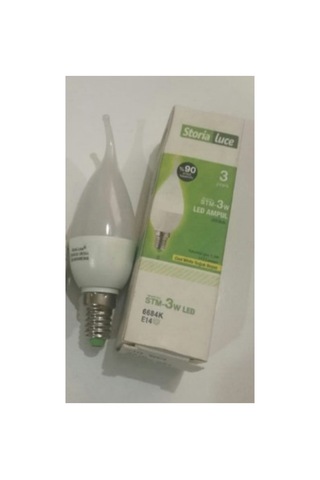 Storica Luce - 3 Watt Kıvrık Led Ampül E14 Duy Beyaz Işık