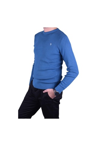 Erkek Mavi Bisiklet Yaka Kazak, Ot-Kzk-20013 Mavi