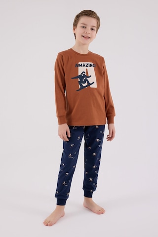 Arnetta Erkek Çocuk Kahverengi Pijama Takımı Ar3516-c-v1