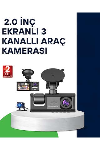 Üç Kameralı Araç Kamerası Full Hd Gece Görüş G-sensör 94938223