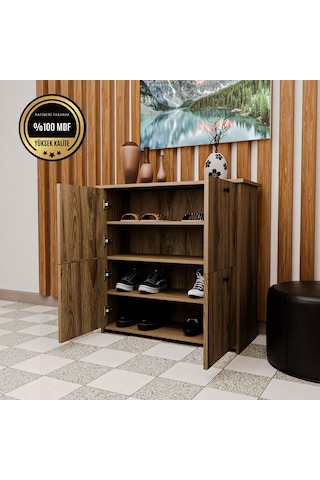 Dekorfim DF08103BR MDF Antre Hol Ayakkabılık Ayakkabı Dolabı