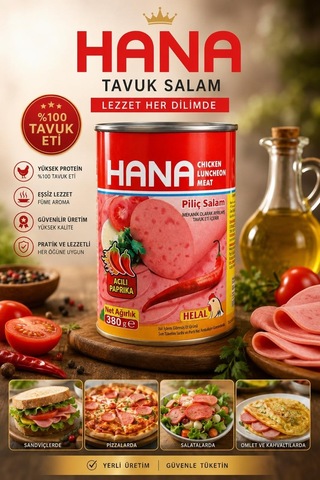 Hana Acılı Piliç Salam 380 Gr