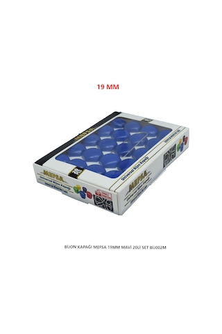 Bijon Kapağı Düz 19 Mm Mavi 20 Li Set