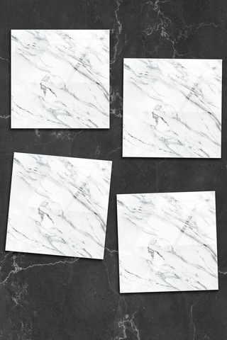 Gökçeoğlu Cam Bardak Altlığı Royal Mermer 4'lü Takım 10cm X 10cm Çok Renkli