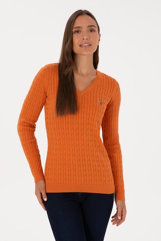 U.S. Polo Assn. Kadın Bakır V Yaka Basic Kazak 50307700-VR182