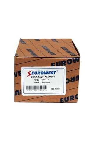 Eurowest Çok Amaçlı 3 İletken Bağlantılı Klemens Turuncu - 1 Paket 100 Adet