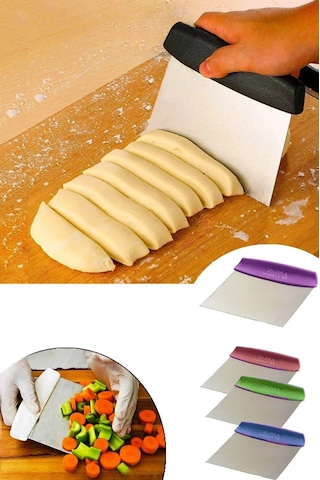 Hamur Doğrayıcı Çelik Spatula Sebze Ve Meyve Dilimleyici Spatula Çok renkli