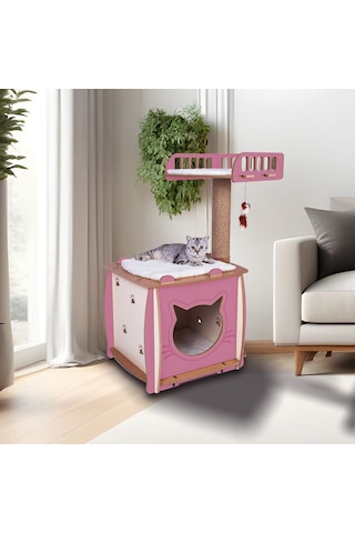 Patihomes Kedi Evi Ve Kedi Tırmalama Evi Yataklı