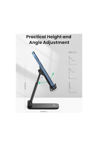 Ugreen Katlanabilir Çok Açılı Yükseklik Ayarlı Telefon Standı Siy (529423473)