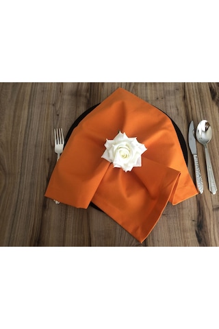 Turuncu Kumaş Peçetesi 6 Adet 40x40 Cm Çok Renkli