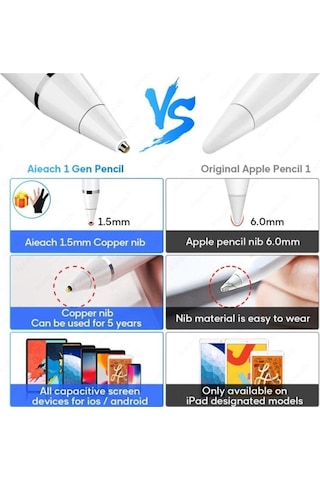 Stylus Kapasitif Dokunmatik Kalem Tüm Cihazlar Telefon Ile Uyumlu Çizim Tasarım Tablet Kalemi