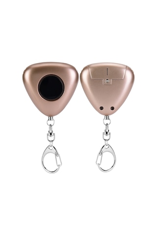 Kişisel Koruma Üçgen Alarm Anahtarlık 120db Kadın Acil Durum Alarmı Led'li Altın