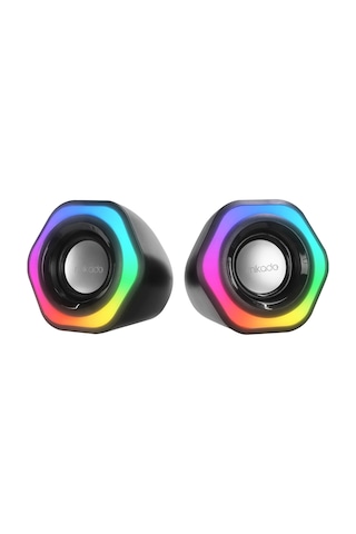 Mıkado Md-176, 6w, 1+1, Masaüstü, Rgb Aydınlatma, Usb, Siyah Kasa, Speaker