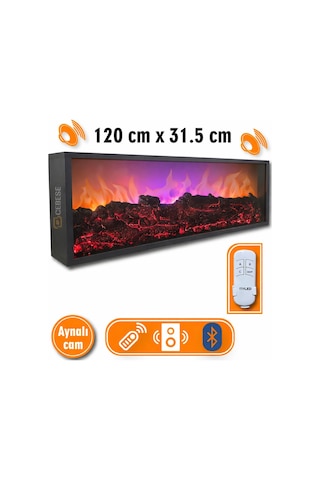 Cebese Dekoratif Elektrikli Yapay Şömine - 120x31.5x16 Cm - Farklı Renk