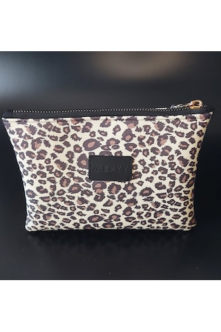 Meryy Collection Clutch Çanta Suni Deri Leopar