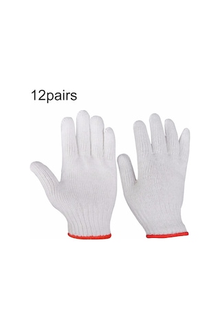 Sones 500g 12 Çift İş Güvenliği Aşınmaya Dayanıklı Pamuklu Eldiven Kalınlaştırılmış Şantiye Çalışma Eldiveni