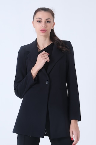 Feminist Lacivert Zebra Astar Detaylı Krep Blazer Ceket 01051201.02 Lacivert