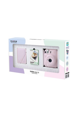 Fujifilm Instax Mini 12 Fotoğraf Makinesi + 10'lu Film + 28'li Mini Albüm Bundle Box Pembe
