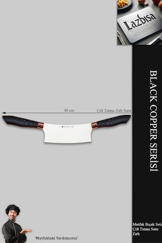 Black Copper Seri Mutfak Bıçak Kıyma Çift Tutma Zırh Mft-745 Siyah