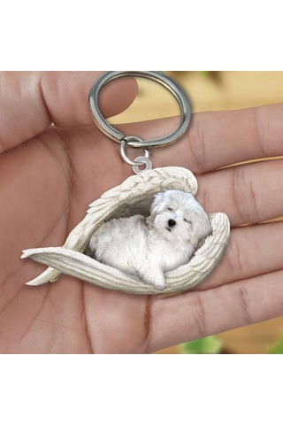 Hfambition Akrilik Köpek Figürlü Anahtar Zinciri - İki Yönlü Uv Baskılı, Ev Ve Araba Kullanıma Uygun, Dayanıklı Ve Pratik Tasarım Diğer