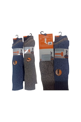 Erkek Yün Dağcı Çorabı 3lü Çok Renkli