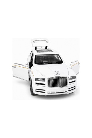 Beyaz Metal Lüks Suv Oyuncak Araba Açılır Kapılı Bagajlı Çek Bırak Model Araç
