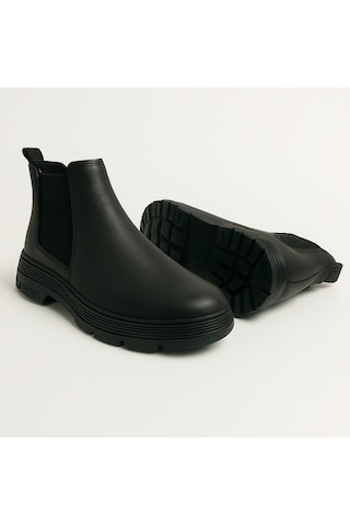 Growish Gre0157-3 Hakiki Deri Kaydırmaz Koku Yapmaz Kalın Taban Chelsea Üst Kalite Bot Siyah